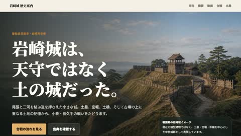 岩崎城の歴史LP制作実績スクリーンショット