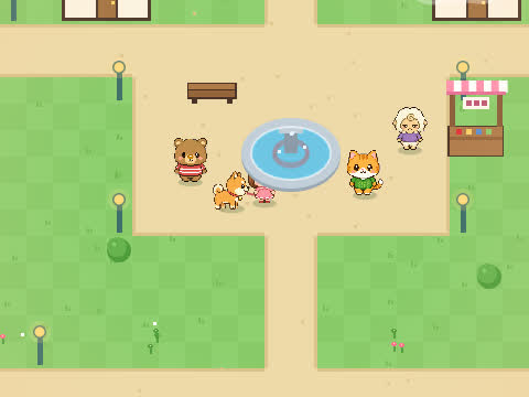 わんこさんぽのドット絵ゲームビジュアル
